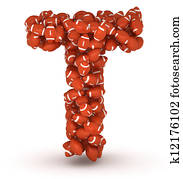 Letter T, american football alphabet Letter T, american football alphabet