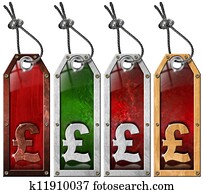 libra, precio, -, grunge, etiquetas, -, 4, artículos