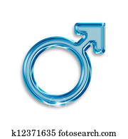 male gender symbol isolated on white background