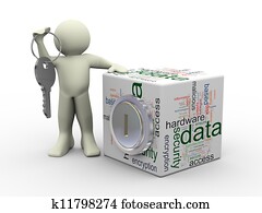 Man and data protection concept Man and data protection concept