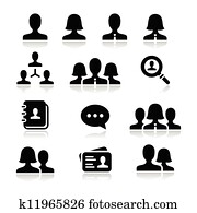 Man woman user vector icons set Man woman user vector icons set