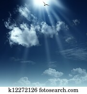 maneira, para, heaven., abstratos, espiritual, fundos, para, seu, desenho