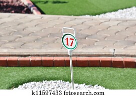 hole golf mini number minigolf fotosearch illustrations