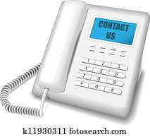 Modern white telephone Modern white telephone
