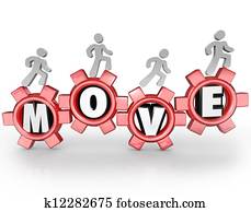 Move People Working Walking on Gears Teamwork Mission Move People Working Walking on Gears Teamwork Mission