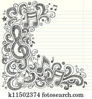 Music Doodle Vector Page Border Music Doodle Vector Page Border