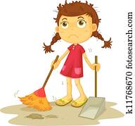 Putzfrau, zeichen Clipart | k8433282 | Fotosearch