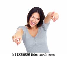 młody, szczęśliwa kobieta, portrait.