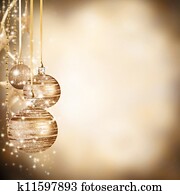 natal, bolas, fundo, com, livre, espaço, para, texto