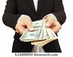 negócio executivo, dar, suborno, dinheiro