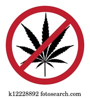 No cannabis, drugs free, symbolic illustration No cannabis, drugs free, symbolic illustration