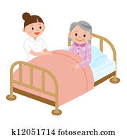Nurse and senior woman