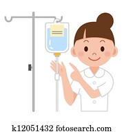 Nurse preparing IV drip