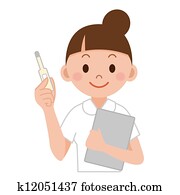 Nurse who had clinical thermometer Nurse who had clinical thermometer