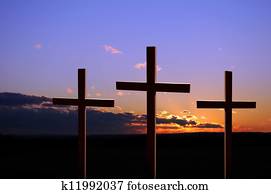 ocaso, con, thee, cruces