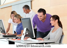 Office workers on business training Office workers on business training