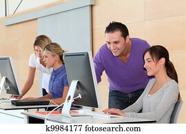 Office workers on business training Office workers on business training