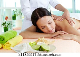 On massage table