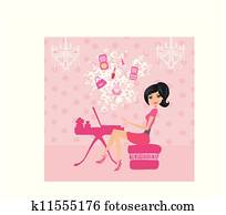 Online shopping girl Online shopping girl
