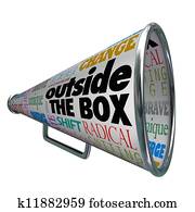 Outside the Box Megaphone Bullhorn Change Innovation Outside the Box Megaphone Bullhorn Change Innovation