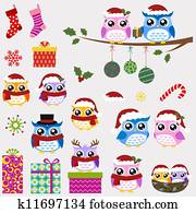 owl family christmas set owl family christmas set