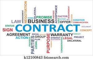 palabra, nube, -, contrato