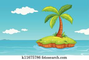 palm tree on island palm tree on island