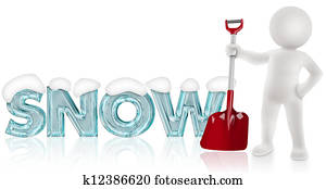 petit homme, à, pelle, pour, déplacement neige