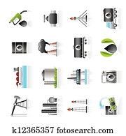 Petrol and oil industry icons Petrol and oil industry icons