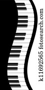Piano Border Wavy V Piano Border Wavy V