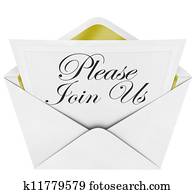 Please Join Us Official Invitation Envelope Note Please Join Us Official Invitation Envelope Note