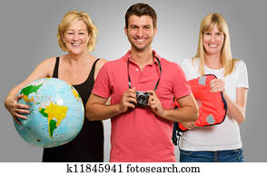 Portrait Of Happy Tourist Family