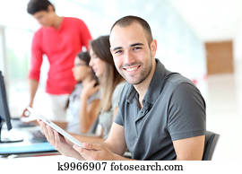 Portrait of smiling student in training course Portrait of smiling student in training course