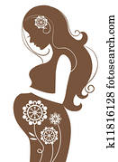 Pregnant woman in flowers Pregnant woman in flowers