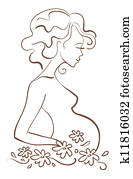 Pregnant woman in flowers Pregnant woman in flowers