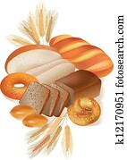 pão, e, panificadora, produtos