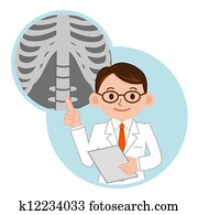 radiografía, y, el doctor