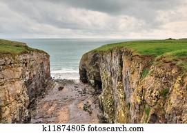 Raming Hole, a coastal feature in Pembrokeshire.