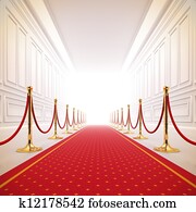 Red carpet path to success light. Red carpet path to success light.
