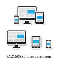 Responsive design for web icons set Responsive design for web icons set