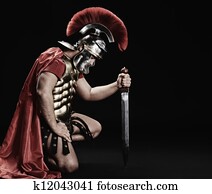 retrato, de, um, legionary, soldado