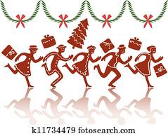 retro christmas children