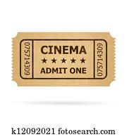 Retro cinema ticket Retro cinema ticket