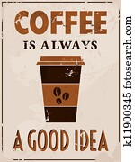 Retro Style Coffee Poster Retro Style Coffee Poster