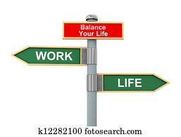 Road sign balance your life