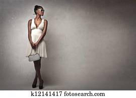 schön, schwarze frau