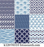 seamless, meereswelle, muster seamless, meereswelle, muster