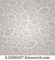 Seamless silver lace leaves pattern Seamless silver lace leaves pattern