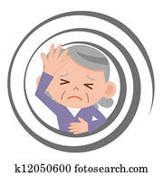 Senior by feel dizzy woman Senior by feel dizzy woman
