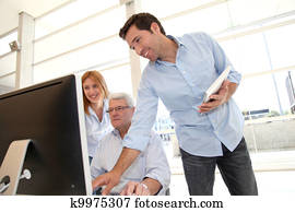 Senior people attending business training Senior people attending business training